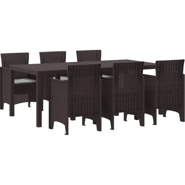 vidaXL Tuin eettafelset 7 st Bruin Polypropyleen