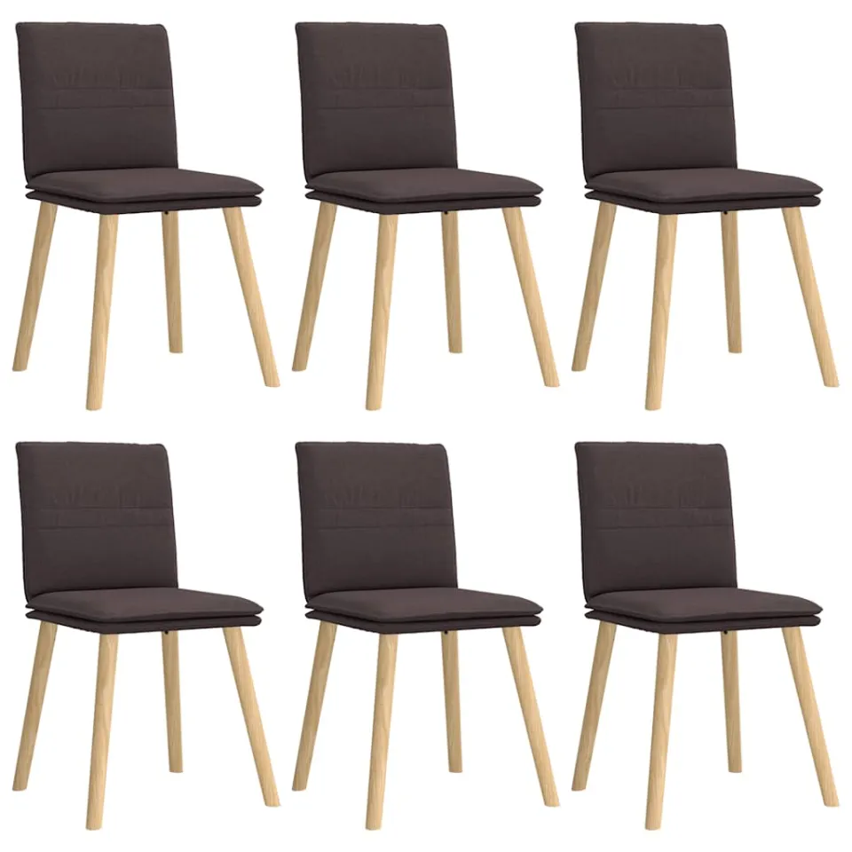 vidaXL Eetkamerstoelen 6 st stof donkerbruin bruin, foto 3