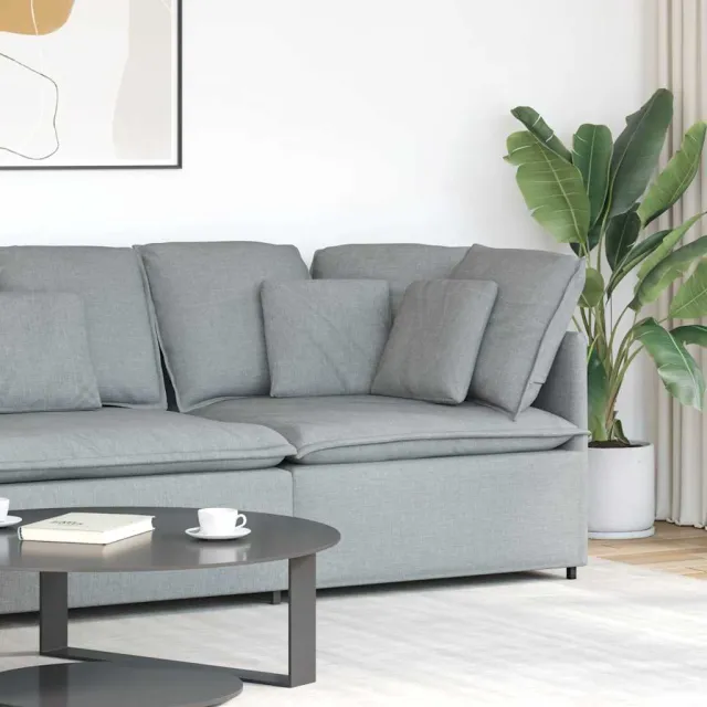 vidaXL Modulaire hoekmodule bank met kussens 100 cm lichtgrijs