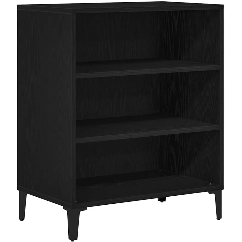 vidaXL Dressoir Zwart Eiken 57 x 35 x 70 cm Bewerkt hout, foto 3
