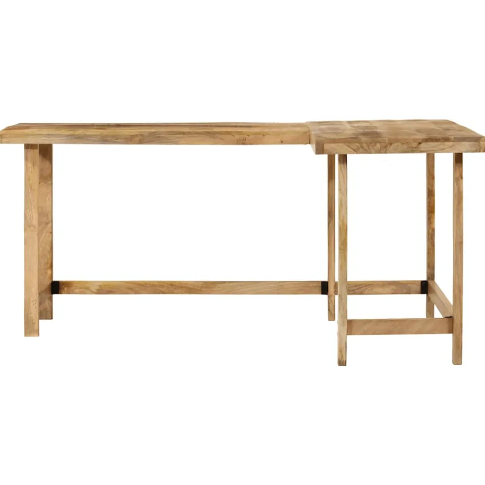 vidaXL Bureau 165x110x75 cm massief mangohout bruin, foto 3