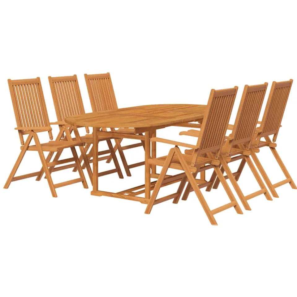 vidaXL 7-delige Tuinset massief acaciahout 150-200 cm Bruin