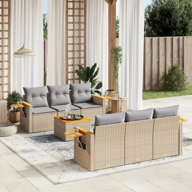 vidaXL Patio Sofa Set 6-zits Beige and Grey