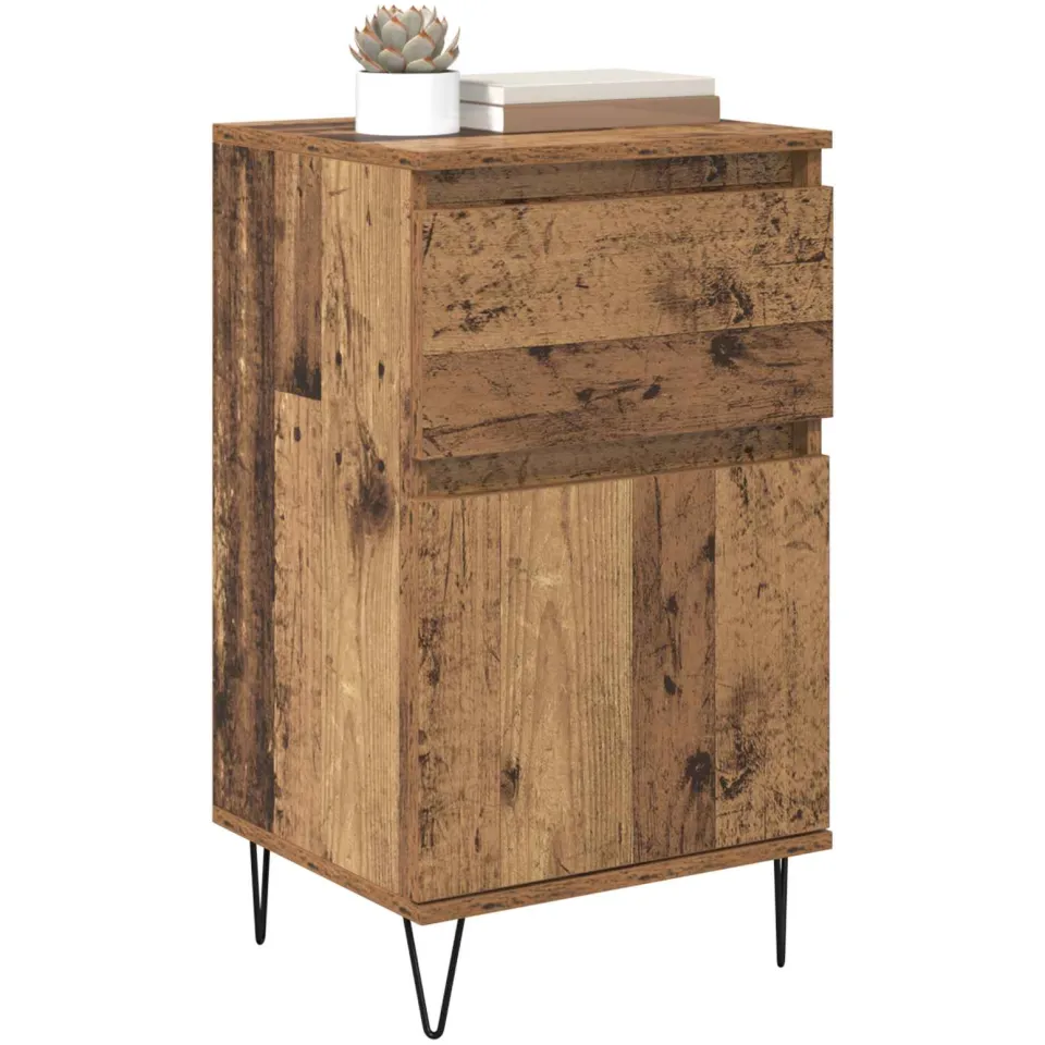 vidaXL Dressoir Oud hout 35 x 40 x 70 cm Bewerkt hout Bruin