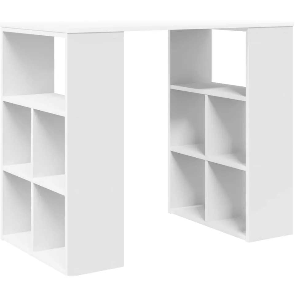 vidaXL Bureau Wit 90 x 50 x 75 cm Bewerkt hout, foto 3