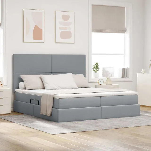 vidaXL Opslag bed Lichtgrijs 180 x 200 cm Stof