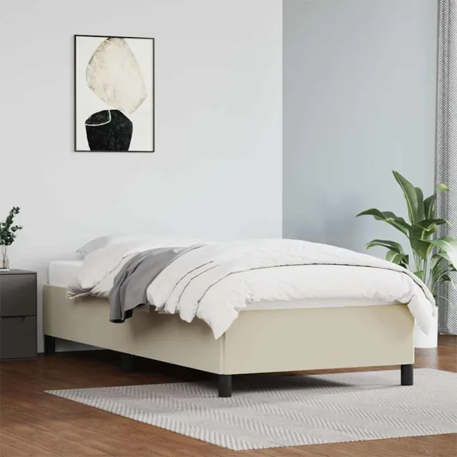 vidaXL Bedframe zonder matras 100x200 cm kunstleer wit