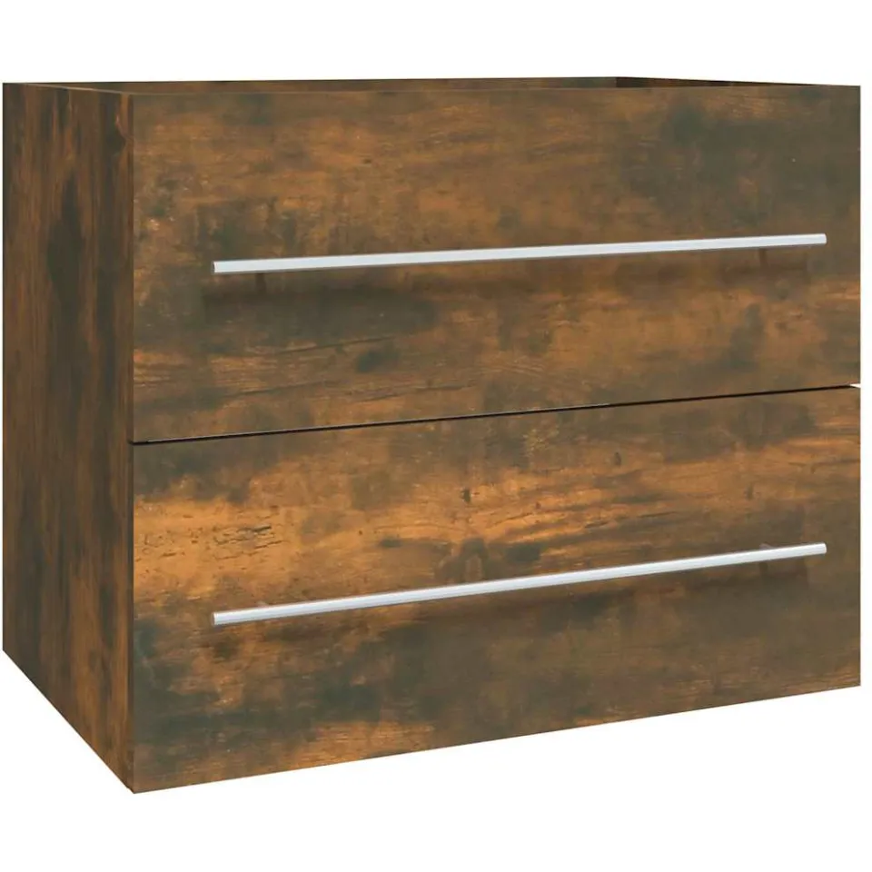 vidaXL Wastafelkast 60x38,5x48 cm bewerkt hout gerookt eikenkleurig Bruin