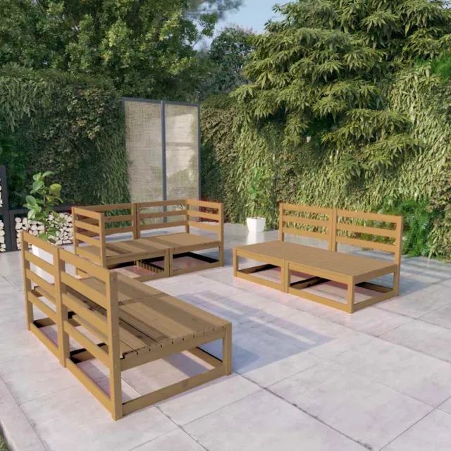 vidaXL 6-delige Loungeset massief grenenhout honingbruin