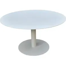 Central Park - Praxis Eigen Merk Central Park Alessio Eettafel - Aluminium - Keramisch Printglas - Beige - Diameter 140cm Wit