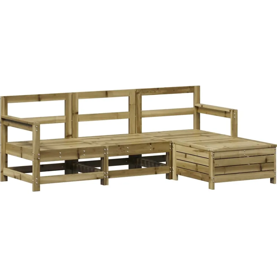 vidaXL 4-delige Loungeset geïmpregneerd grenenhout bruin, foto 3