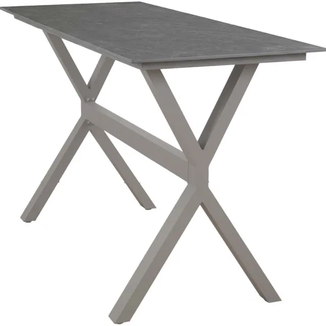 Madison Rechthoekige bartafel Barletta 200 x 75 cm | 6 personen | Desert Pearl/Camel | Kunststof & aluminium