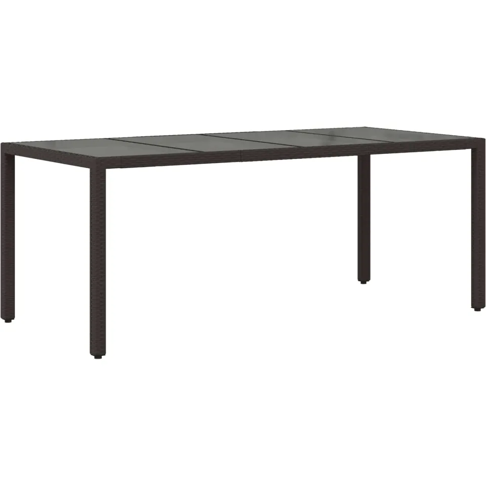 vidaXL Buiten eettafelset 9 st Zwart poly rattan, foto 4