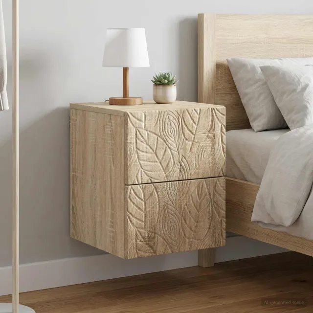vidaXL Wandbeugel Bedkast 2 st Sonoma Eiken 34,5 x 33 x 40 cm Bruin