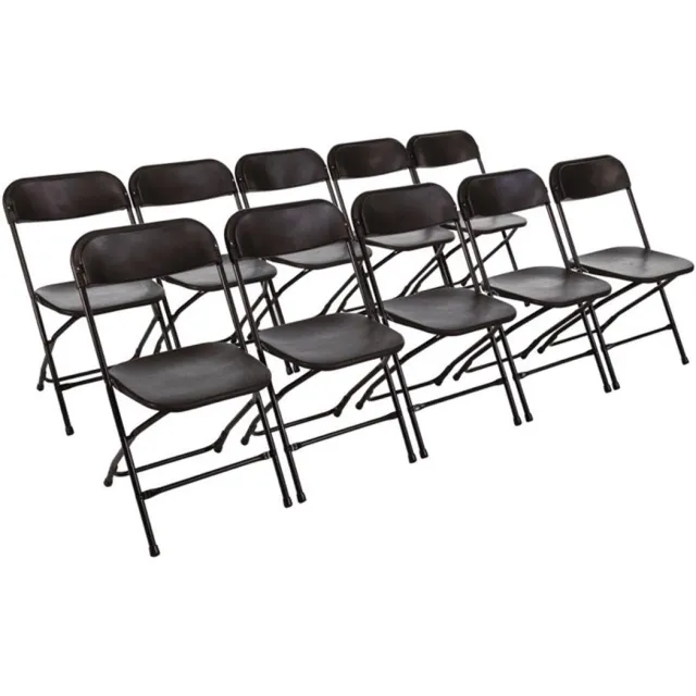 Bolero Oplapbare Stoelen Zwart ( Set van 10 )