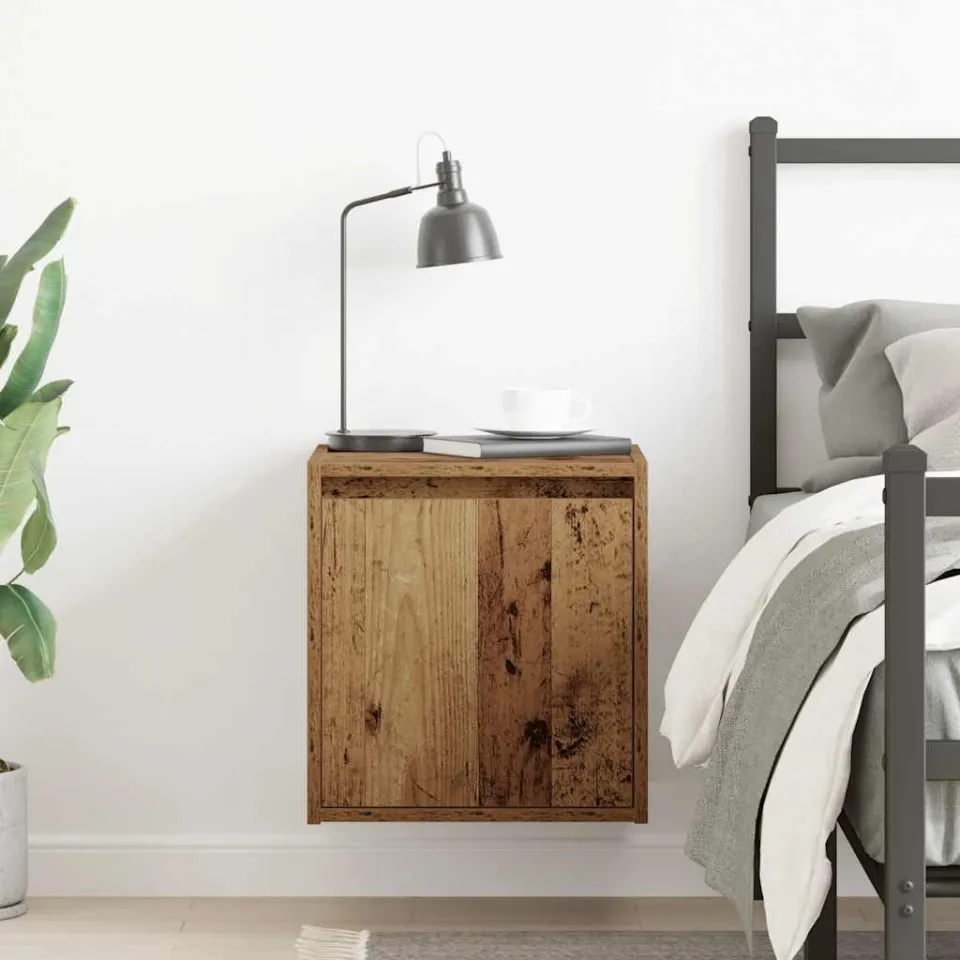 vidaXL Nachtkastje wandgemonteerd 38x34x40 cm oud houtkleurig bruin, foto 3
