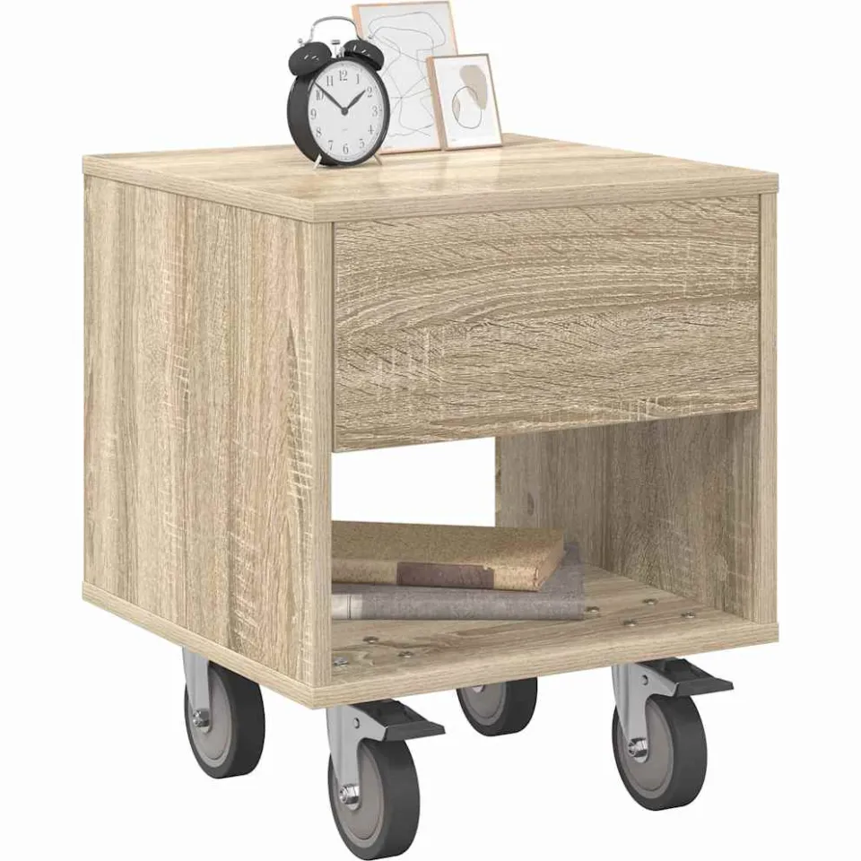 vidaXL Nachtkastje Sonoma Eiken 40,5 x 40 x 48 cm Bewerkt hout Bruin