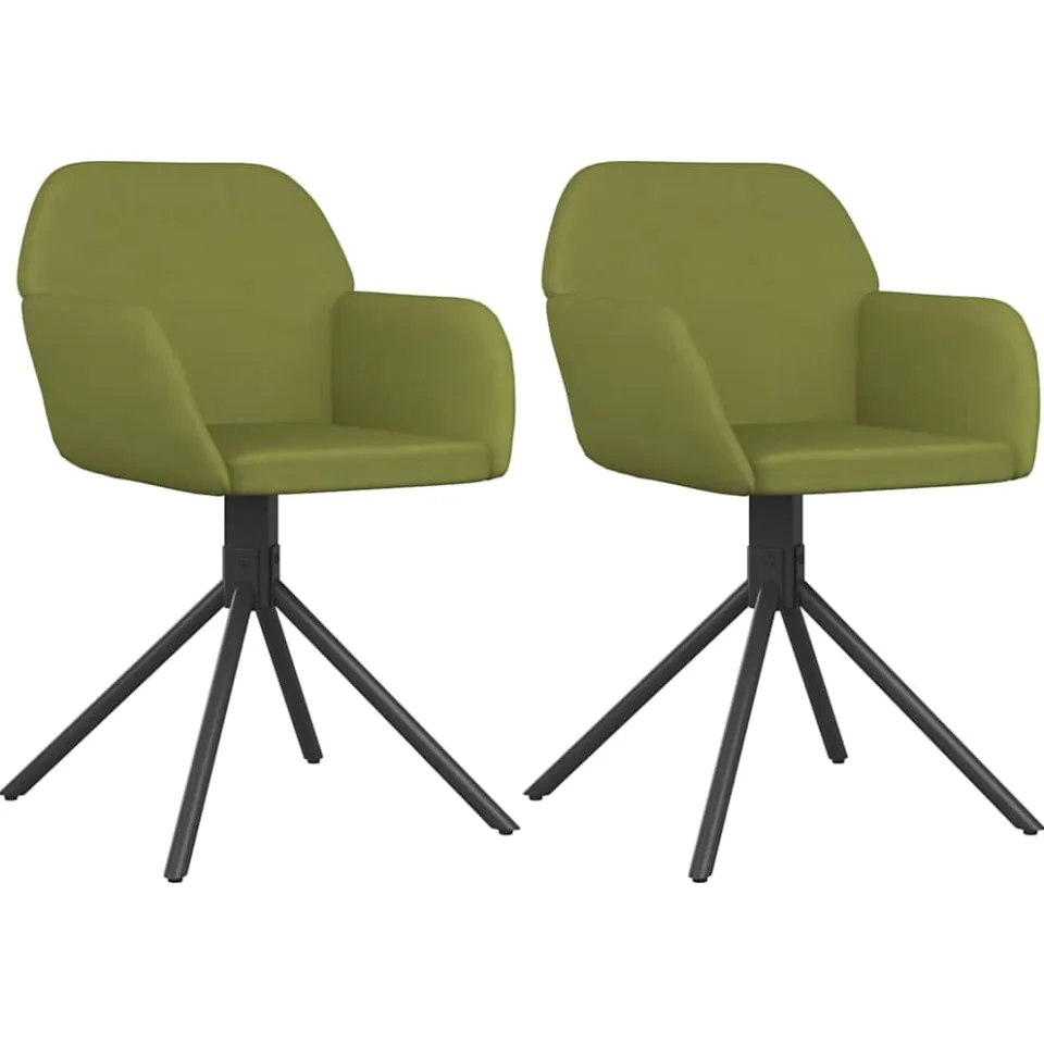 vidaXL Eetkamerstoelen draaibaar 2 st fluweel lichtgroen