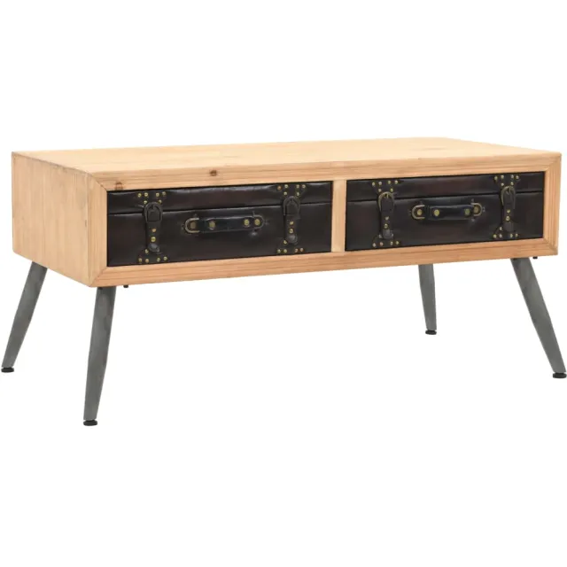 vidaXL Salontafel 115x55x50 cm massief vurenhout Bruin
