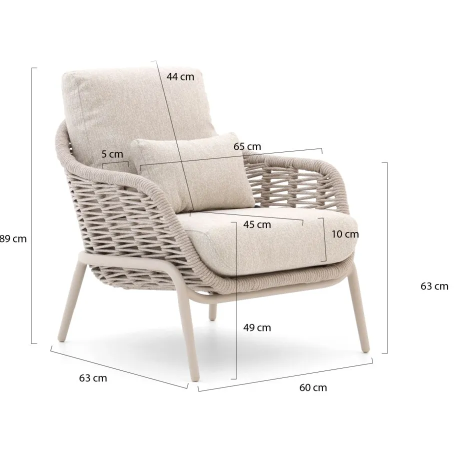 Suns Casto/Nova ø120cm low dining tuinset 5-delig Taupe