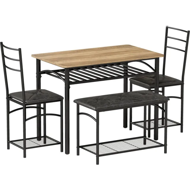 GranMaison Bartafel met barstoelen - Krukken Set - Bistro Ensemble - Eetcombinatie - Feestmeubilair - Verzamelsuite - Entertainment Kit - Bruin+Zwart