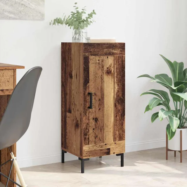 vidaXL Dressoir Oud Hout 34,5 x 34 x 90 cm Gemonteerd hout en ijzer Bruin