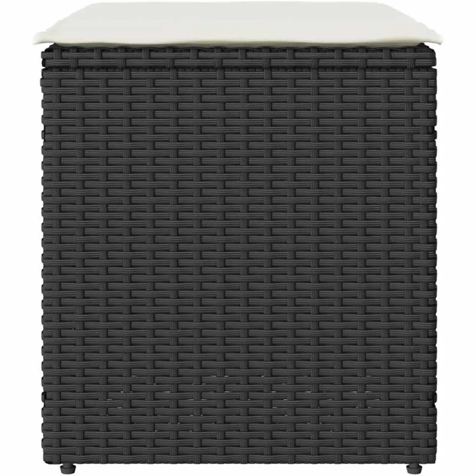 vidaXL Tuinkrukken met kussens 2 st 40x40x43 cm poly rattan zwart, foto 4