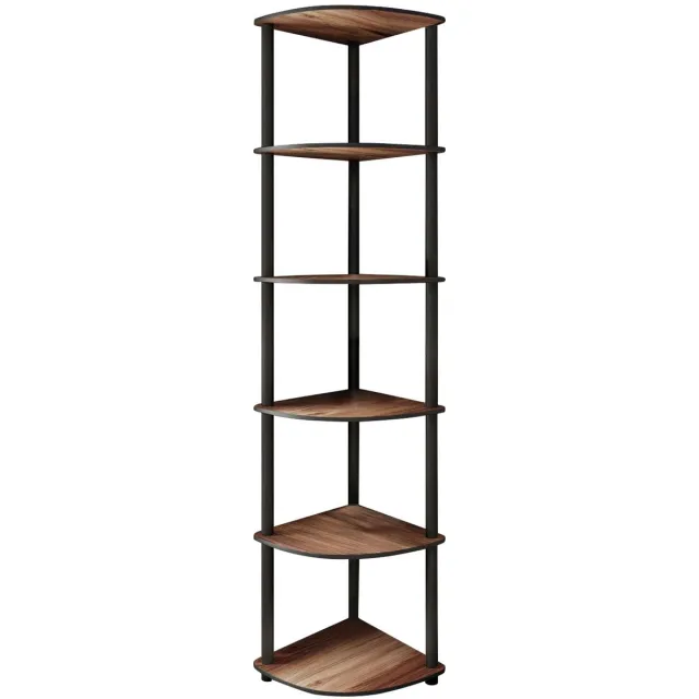 Skye Decor , Boekenkast, Bookcase 6 Corner - Walnut, MDF, Walnoot, 34 x 34 x 173 cm Okkernoot
