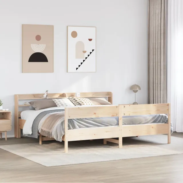vidaXL Bedframe zonder matras massief grenenhout 180x200 cm bruin