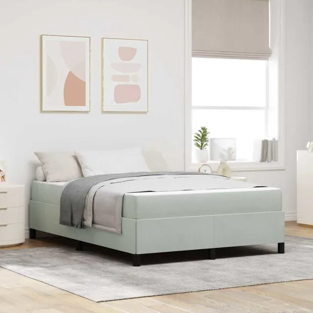 vidaXL Bedframe Lichtgrijs 140 x 190 cm Stof