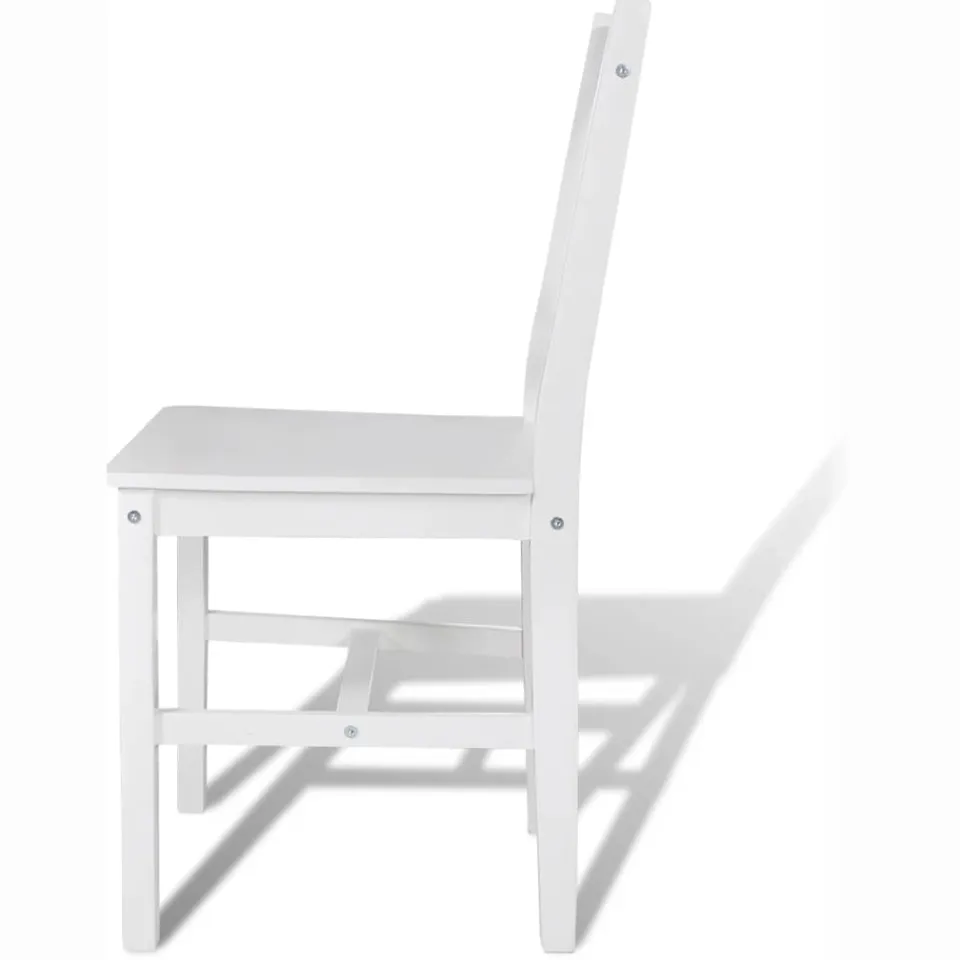 vidaXL Eetkamerstoelen 6 st grenenhout wit, foto 4