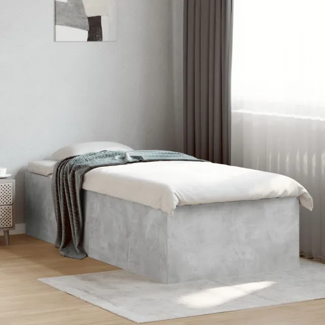 vidaXL Bedframe bewerkt hout betongrijs 100x200 cm grijs