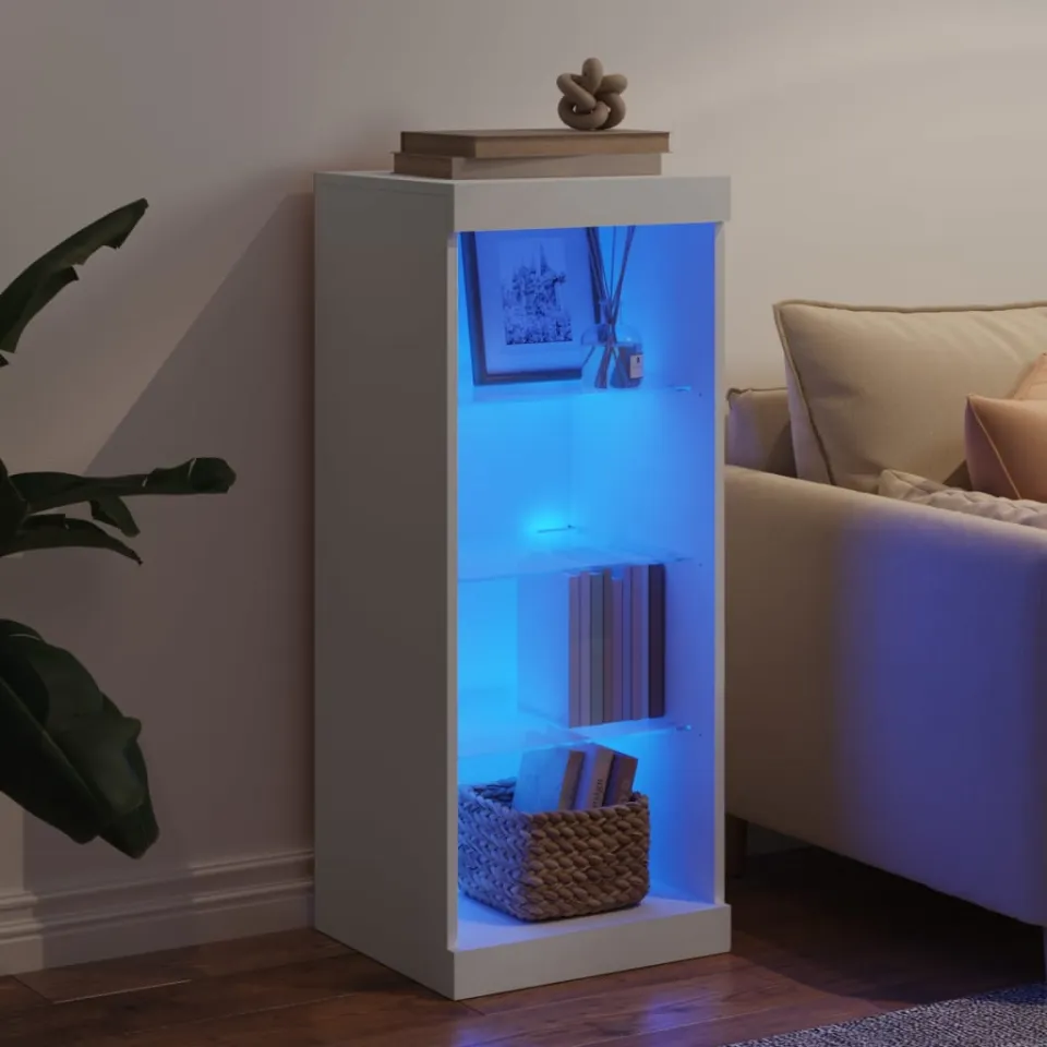 vidaXL Dressoir met LED-verlichting 41x37x100 cm wit, foto 3