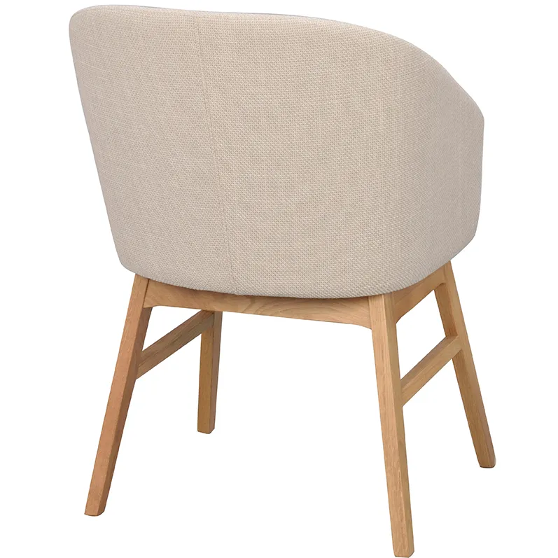 Rowico Home Windham eetkamerstoel beige - naturel eiken onderstel - set van 2, foto 4