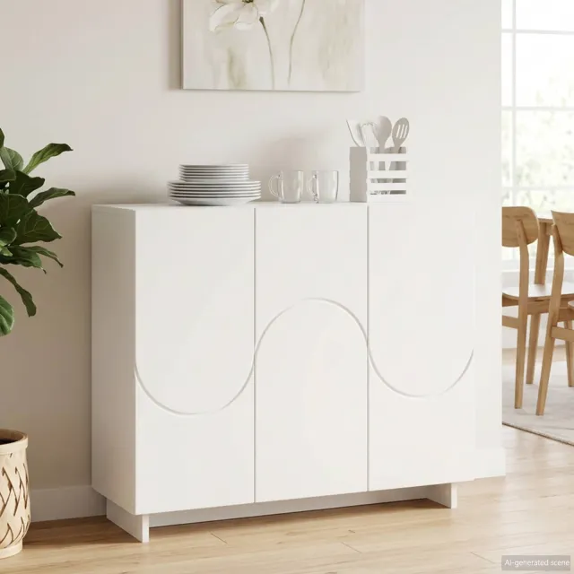 vidaXL Dressoir Wit 85,5 x 31 x 75 cm Bewerkt hout