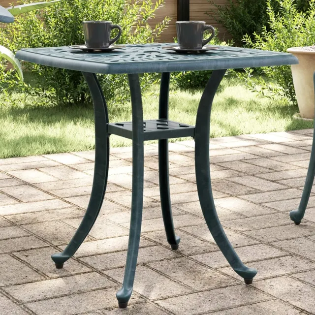 vidaXL Tuintafel 53x53x53 cm gietaluminium groen, foto 2