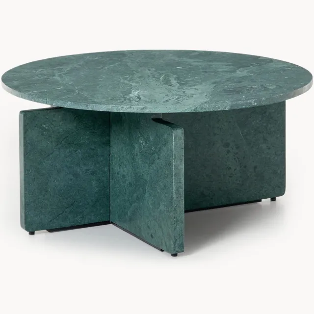Westwing Collection Ronde salontafel Marisa van marmer Groen