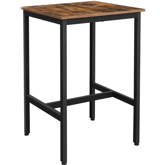 MAZAZU MIRA Home - barkruk - kruk - bruin - hout/metaal - 60 x 60 x 92 cm