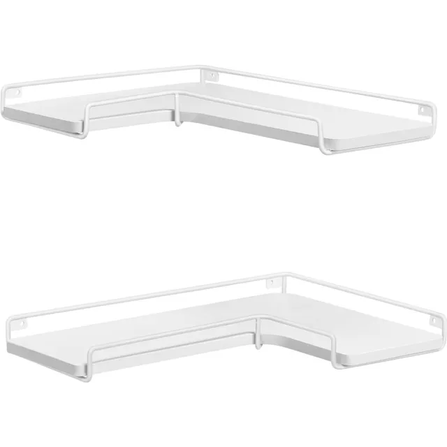 Hoppa! Hoekplank - Wolk Wit - Spaanplaat, Staal - 40 x 29 x 4 cm (B x D x H) Wolkenwit