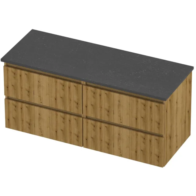 Proline Deck Badmeubelset Hardsteen Symmetrisch 4 Laden 120x46x55 cm Blue Stone Urban Oak Eiken
