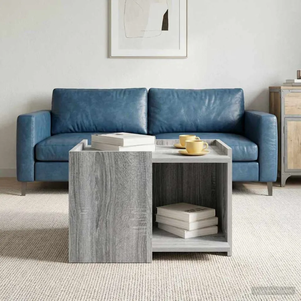 vidaXL Salontafel Grijs sonoma 50,5 x 50 x 33 cm Bewerkt hout, foto 4