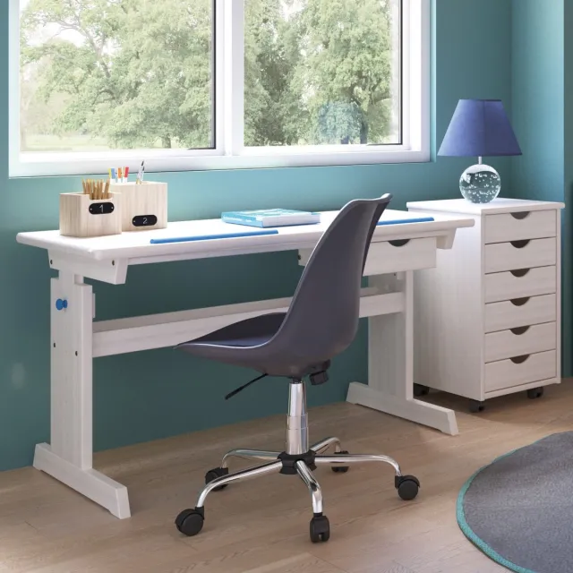 Interlink SAS Bureau Dana Met Kantelbaar Bureaublad - Blauw/roze - Interlink - Tekentafel - Wit - Hout; MDF