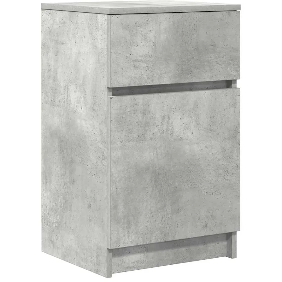 vidaXL Nachtkastjes 2 st 39x35x65 cm bewerkt hout betongrijs grijs, foto 4