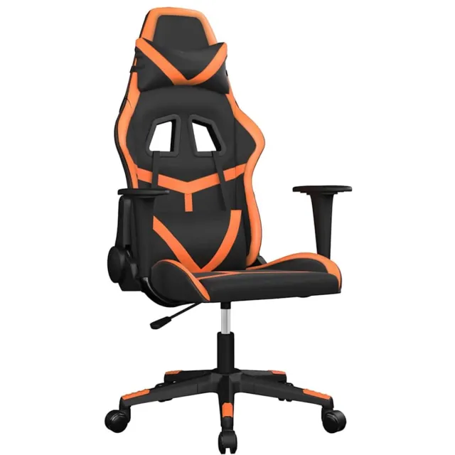vidaXL Gamestoel - kunstleer - zwart - en - oranje zwart en oranje