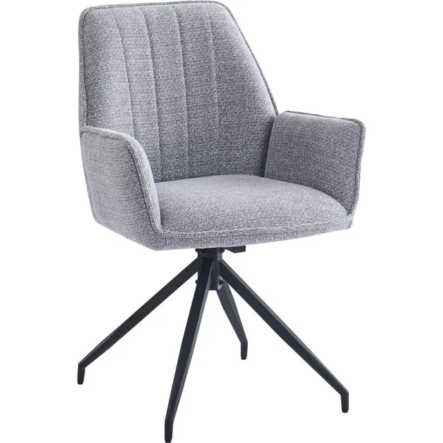 HTfurniture Madison eetkamertafelstoel-Lichtgrijs-180 graden draaibaar