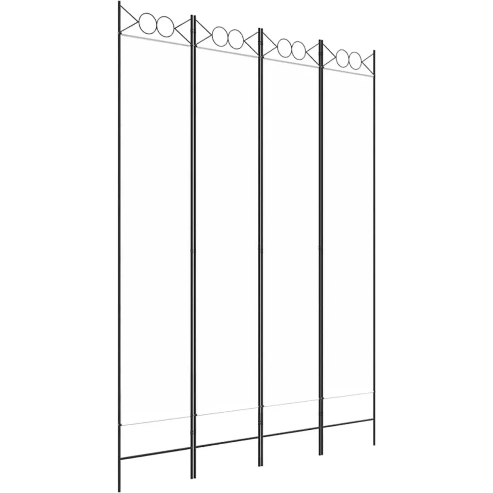 vidaXL Kamerscherm met 4 panelen 160x220 cm stof wit, foto 3