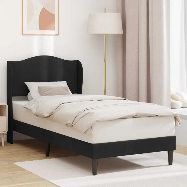 vidaXL Bedframe met hoofdeinde Zwart 90 x 190 cm Fluweel