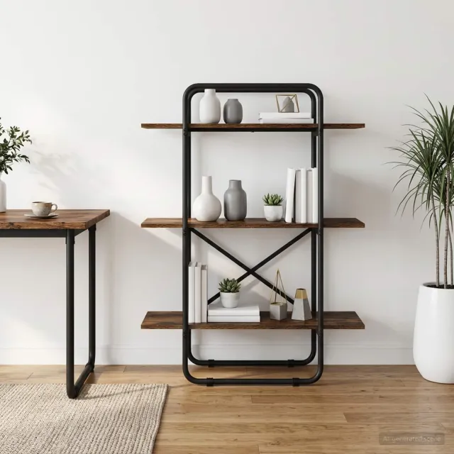 vidaXL Boekenrek 3-laags 80 x 35 x 105 cm PB Gerookt eiken Bruin
