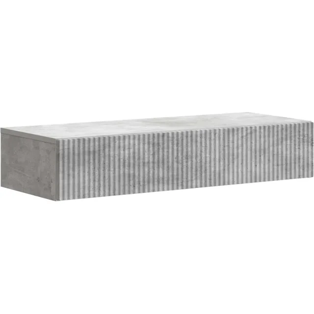 vidaXL Wandgemonteerde - Zijtafel - 87,5 - x - 34,5 - x - 17 - cm - Bewerkt - hout Betongrijs