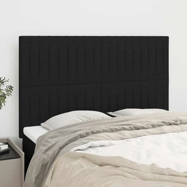 vidaXL Hoofdbord zwart 144x5x118/128 cm stof